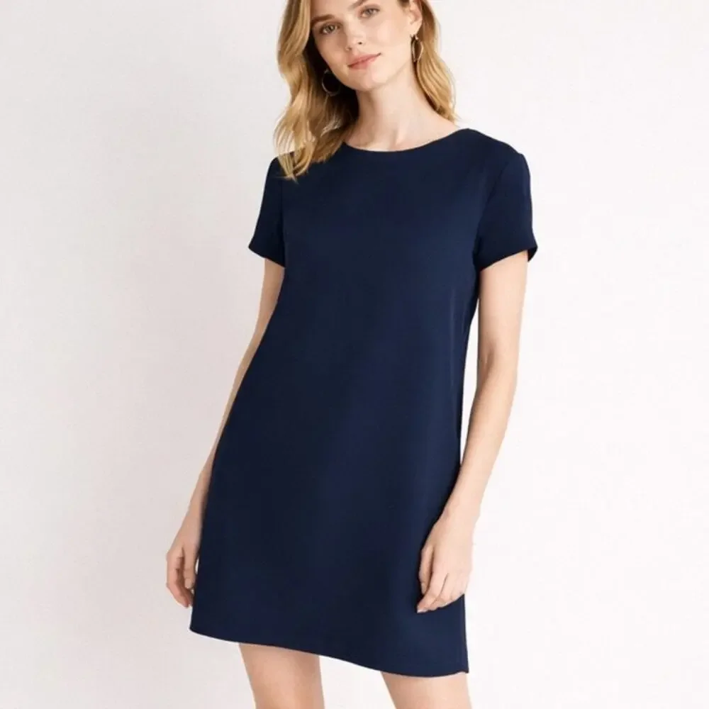 cuyana silk tee dress Cuyana Silk Tee Dress Jewel Blue
